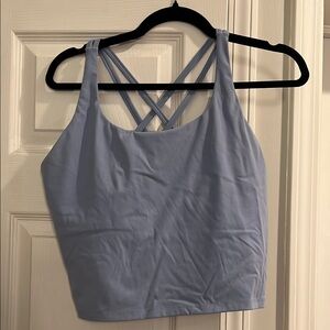 Light Blue longline Strappy workout top